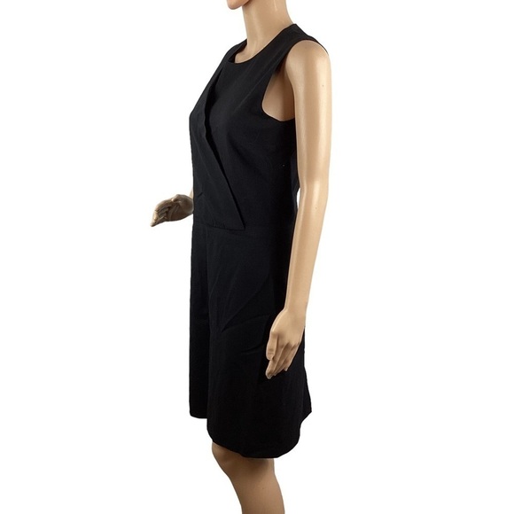Theory Darbia Faux Wrap Wool Blend Dress Size 4 Black - Picture 4 of 7